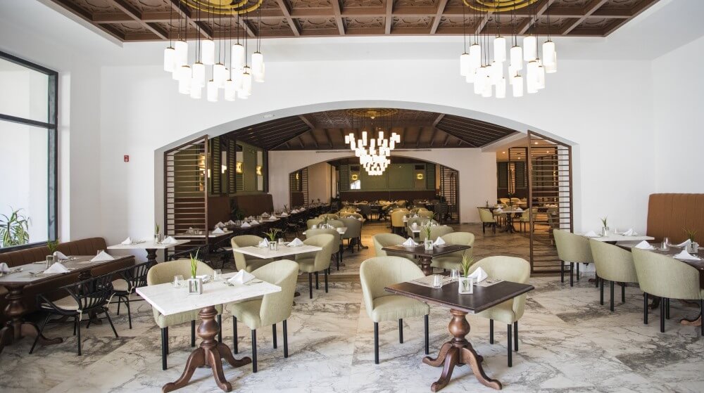 Resort pool deck overlooking the Caribbean at Costa Mujeres