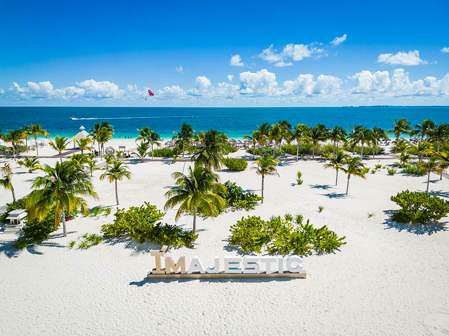 Resort grounds and tropical landscaping at Majestic Elegance Costa Mujeres